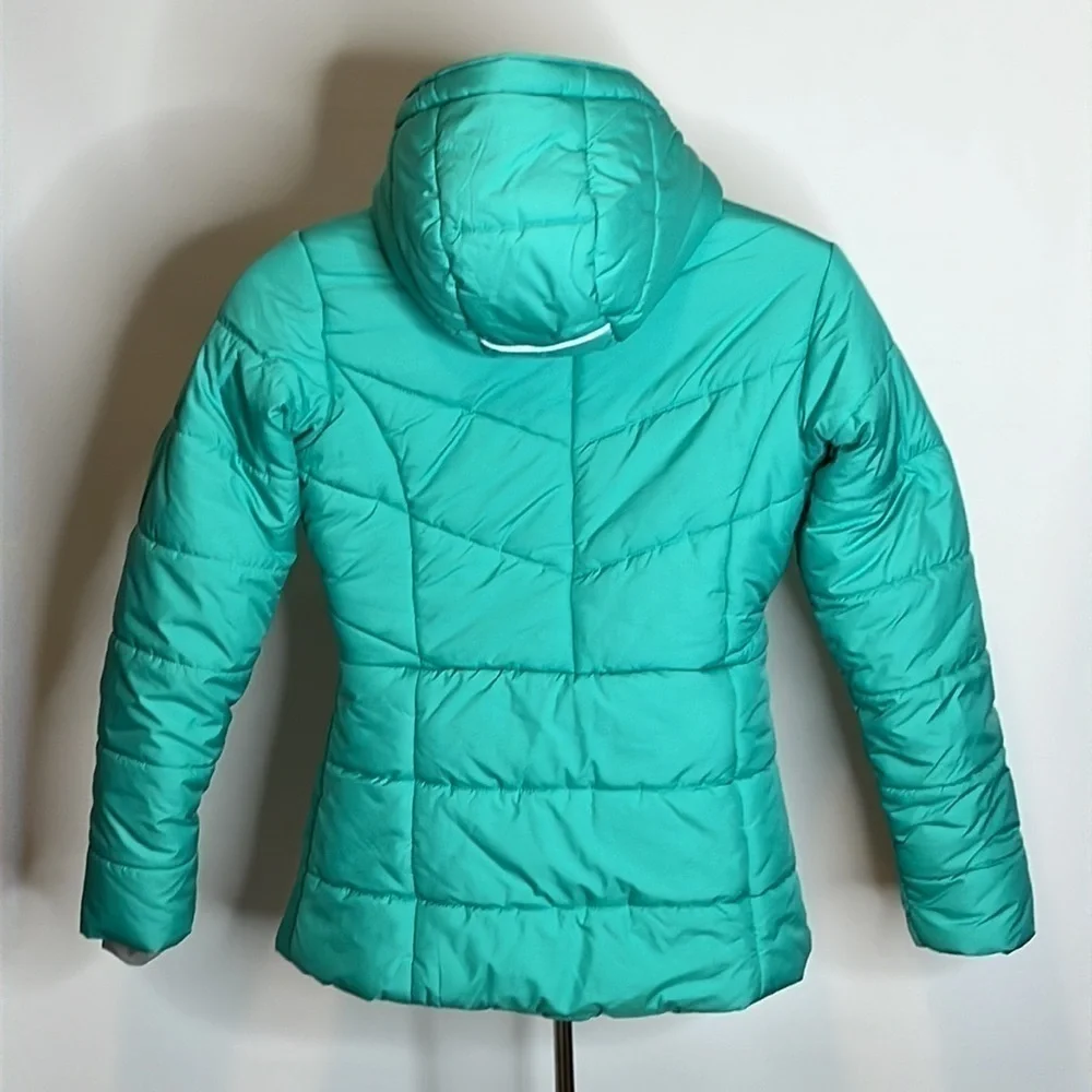 COLUMBIA youth jacket, large 14/16, turquoise color, hood, in good condition